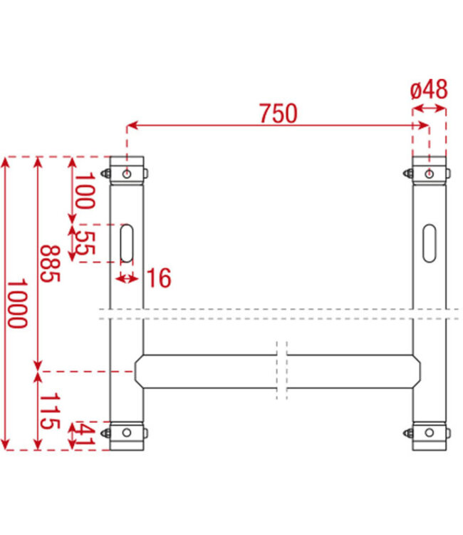 Showtec H-Downrigger Zwart (FT/FQ)