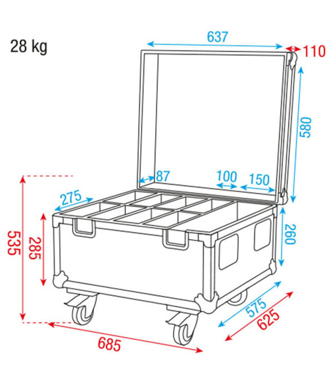 Showtec Case for 8 x Compact Par 7
