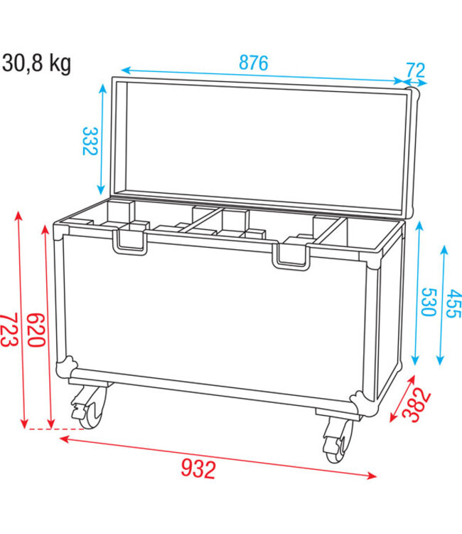 Showtec Case for 2x Phantom 75 Beam/Spot,  2x Phantom 95