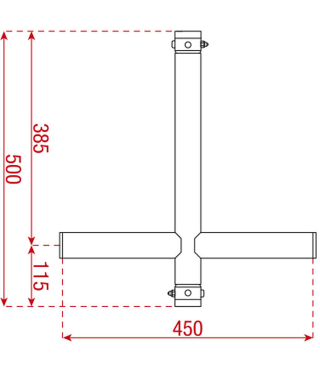 Showtec T-Downrigger Zwart (GT/GQ)