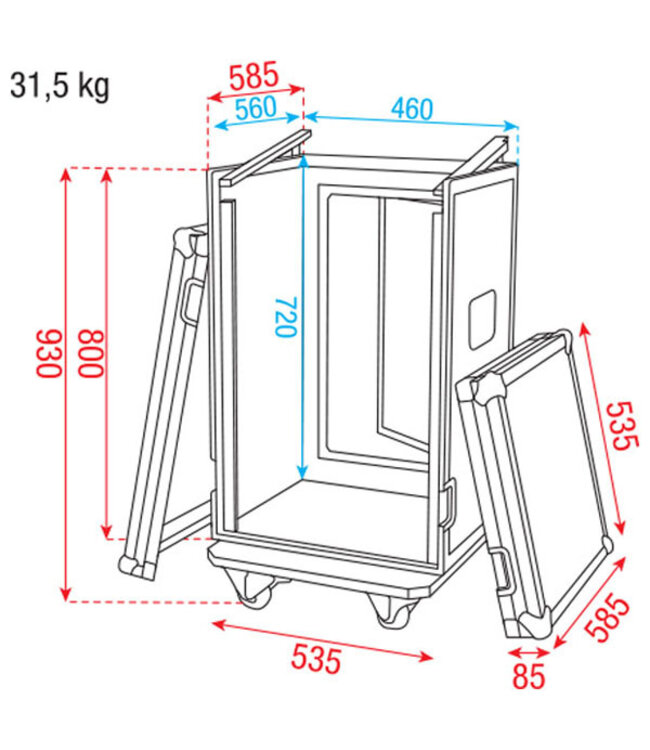 Showgear combi Case 16+10U rackcase