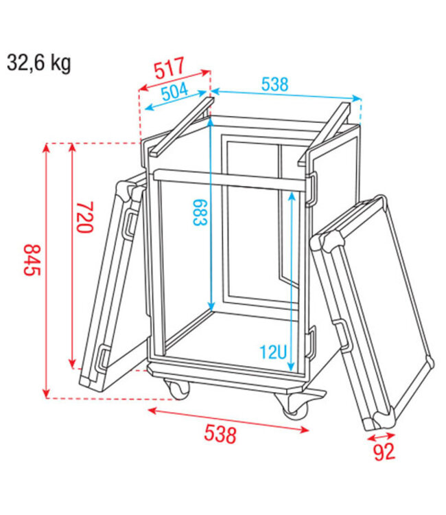 Showgear Combi Case 12+10U rackcase