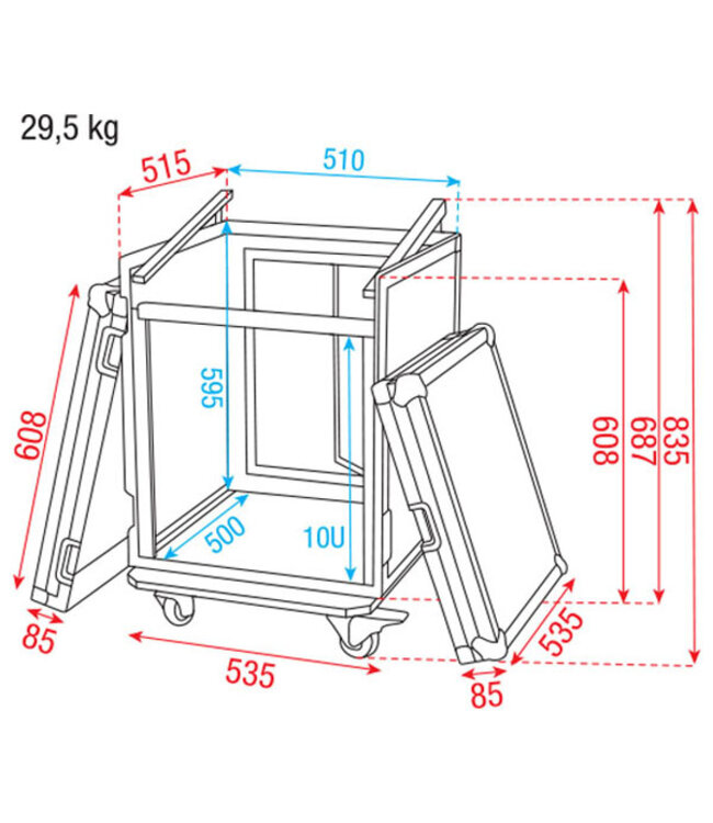 Showgear Combi Case 10+10U rackcase