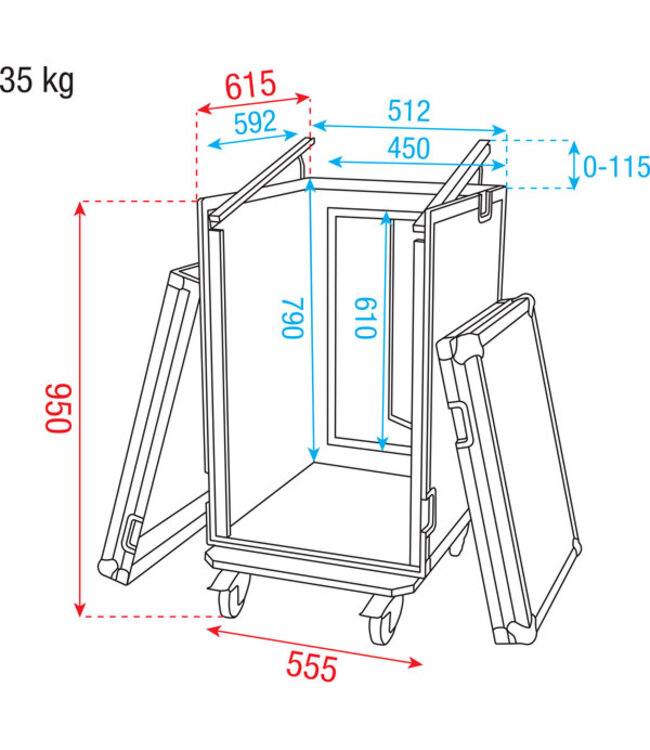 Showgear combi Case 16+14U rackcase