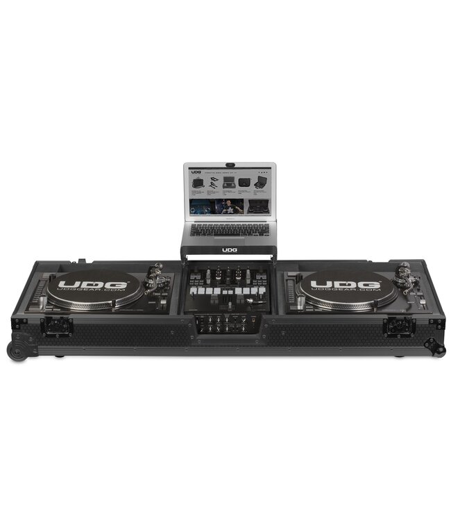 UDG Ultimate Flight Case Set PLX9/SL1200 Blk MK2 Plus (Laptop Shelf&Wheels)