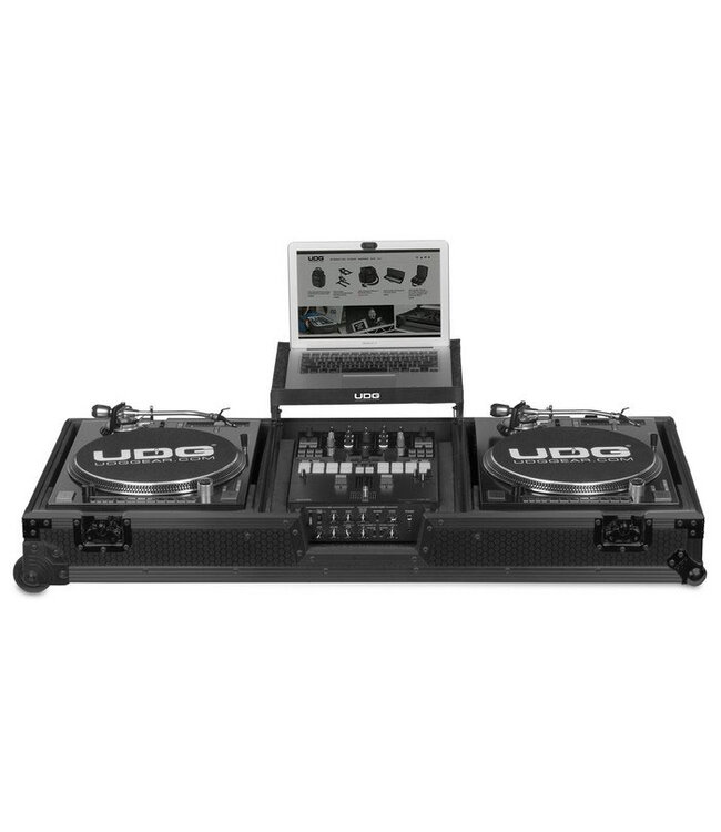 UDG Ultimate Flight Case Set Multi Turntable Battle & 10"/12" Mixer Blk Plus (Laptop Shelf&Wheels)