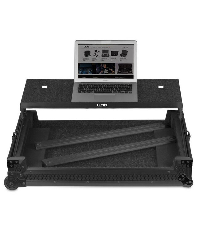 UDG Ultimate Flight Case Multi Format XXL Blk Plus (Laptop Shelf,Trolley&Wheels)