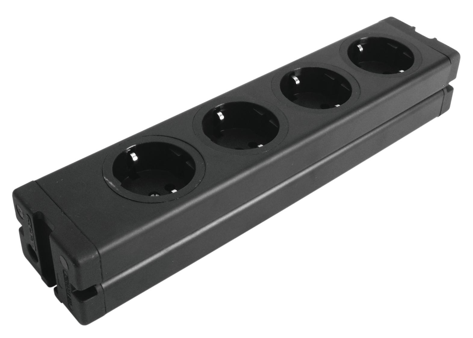 Eurolite EUROLITE Distributor 4-fold ALU bk