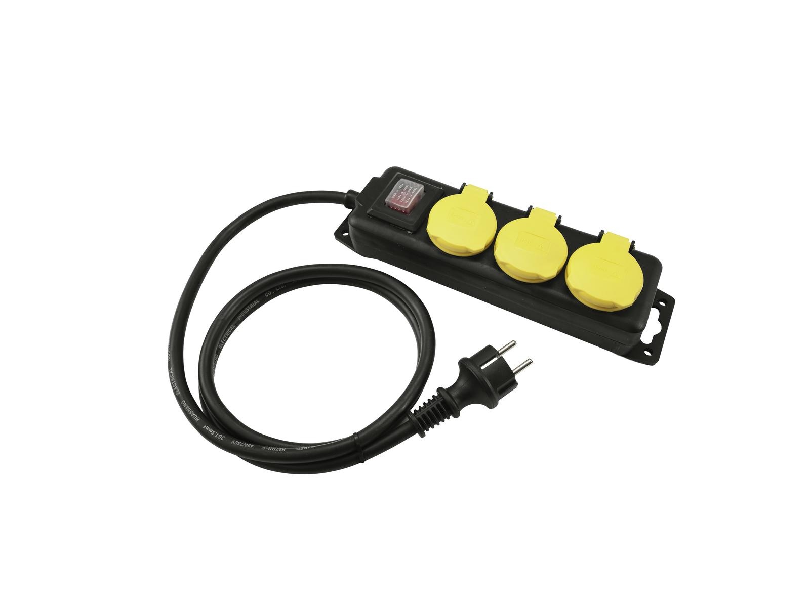 Eurolite EUROLITE Distributor 3-fold IP44 bk 3m