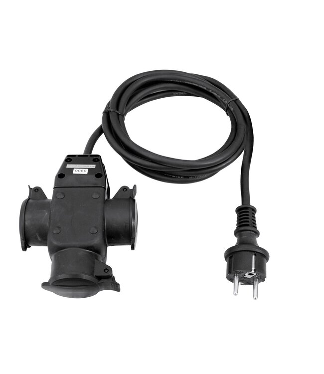 EUROLITE 240v verlengkabel 3 voudig 3 meter
