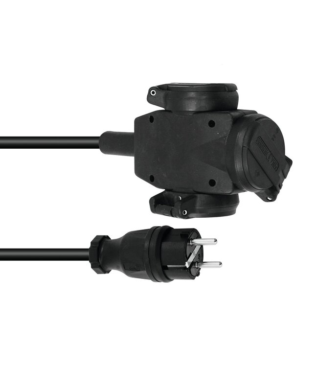 EUROLITE 240v verlengkabel 3 voudig 3 meter