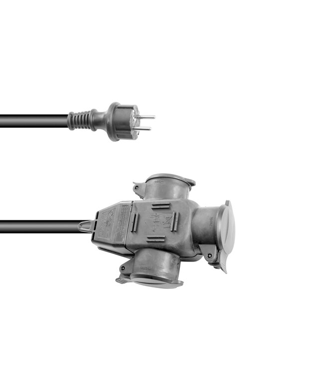 EUROLITE 240v verlengkabel 3 voudig 5 meter