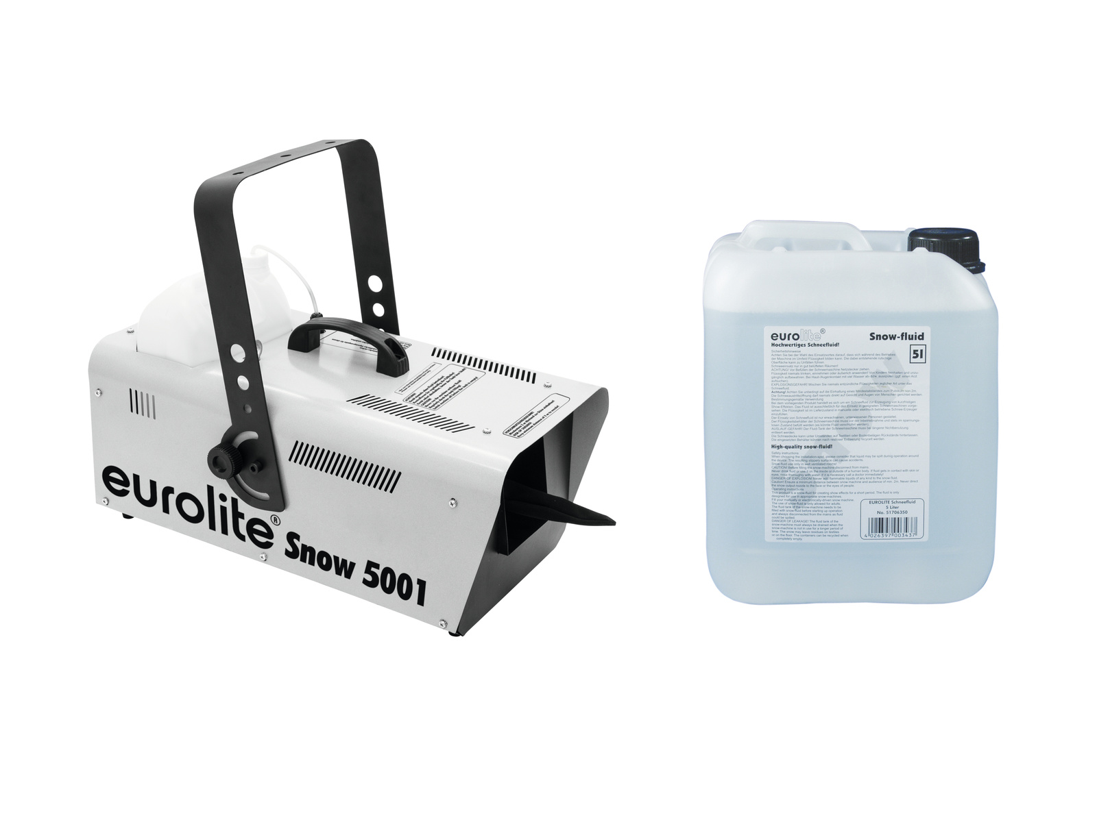 Eurolite Set Snow 5001 sneeuwmachine met 5L sneeuwvloeistof