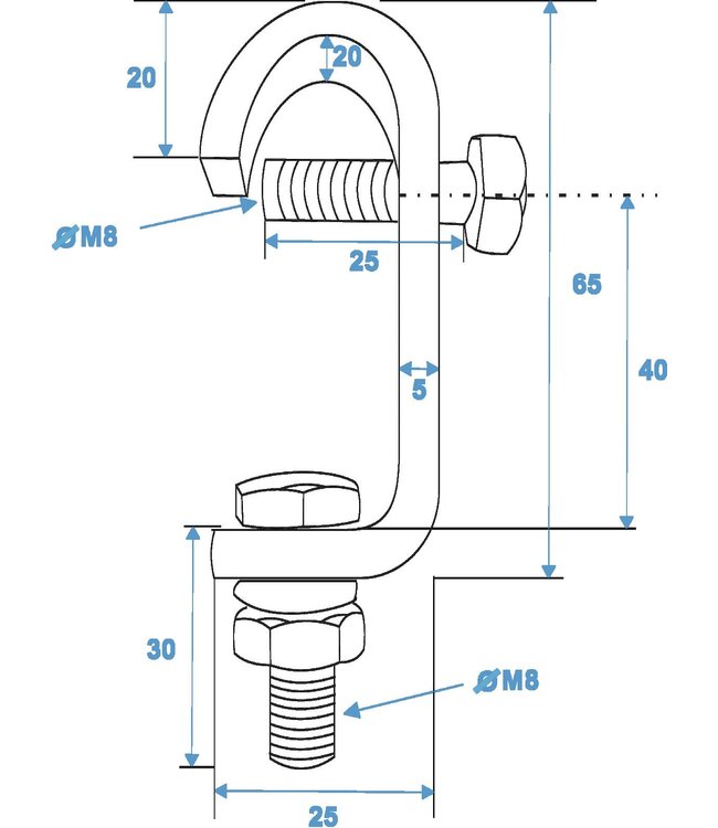 EUROLITE TH-16 Theatre Clamp silver