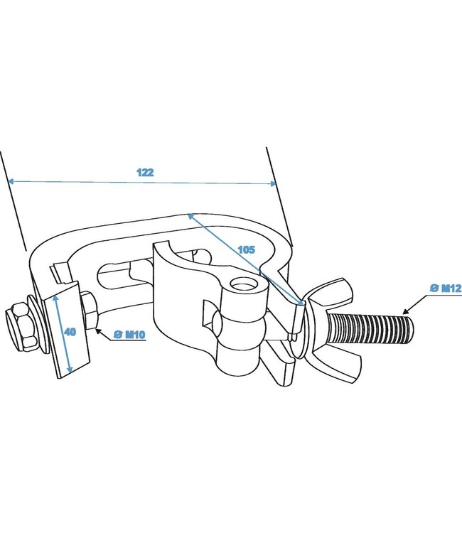 EUROLITE TH-200 Theatre Clamp silver TÜV