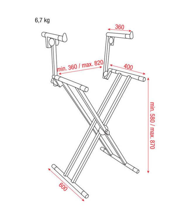 Showgear Keyboard Stand Double Layer MKII