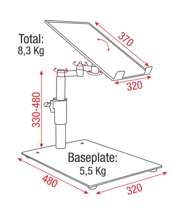 Showgear DJ player stand