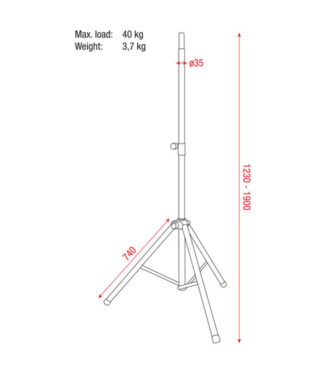 Showgear Speaker stand Pro 38-41mm