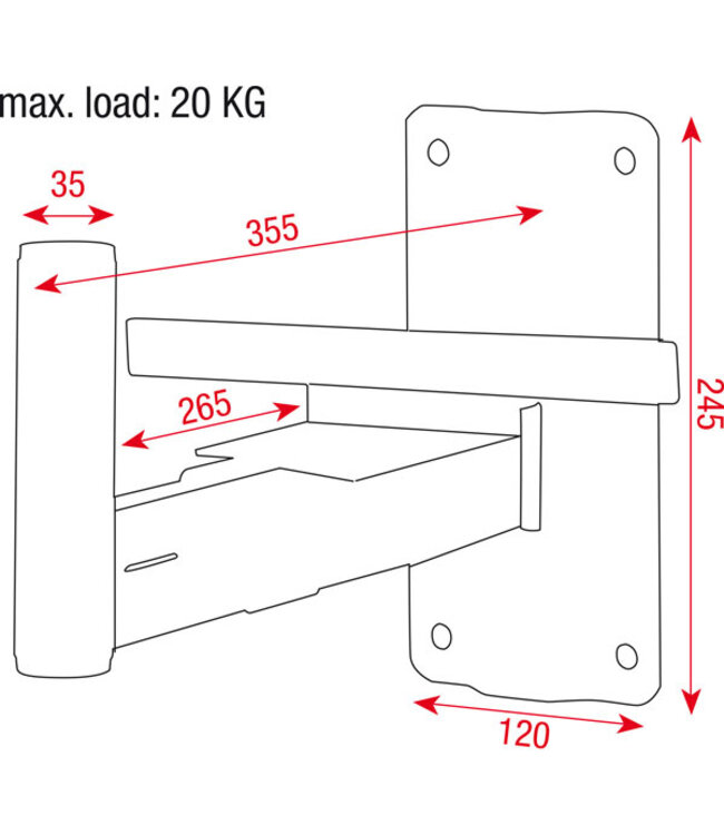 Showgear Speaker Wall Bracket 35mm