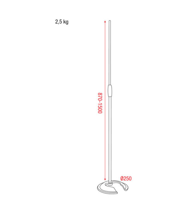 Showgear microfoon statief met contra gewicht