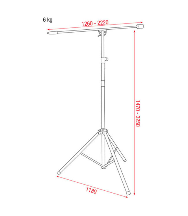 Showgear microfoon statief met overhead