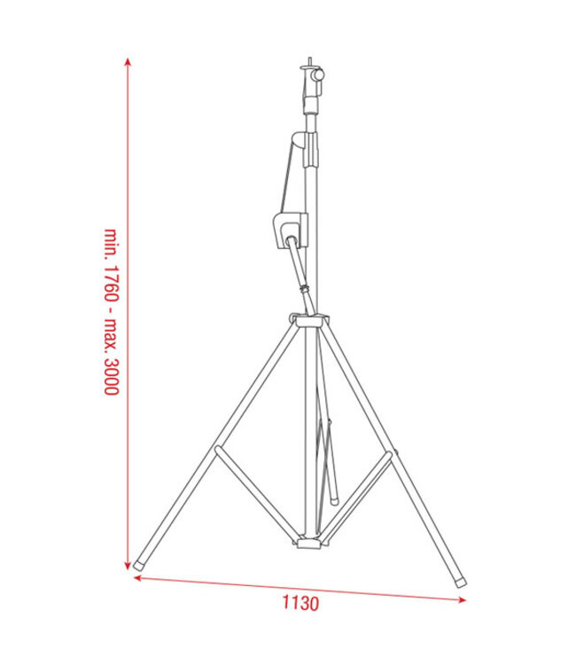 Showtec Wind-Up Lightstand 3000mm