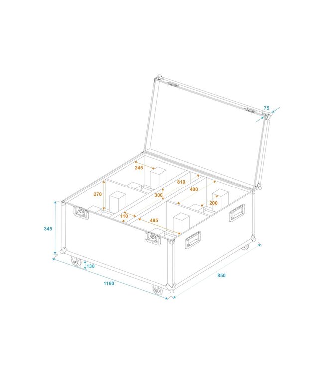 ROADINGER Flightcase 4x THA-250F