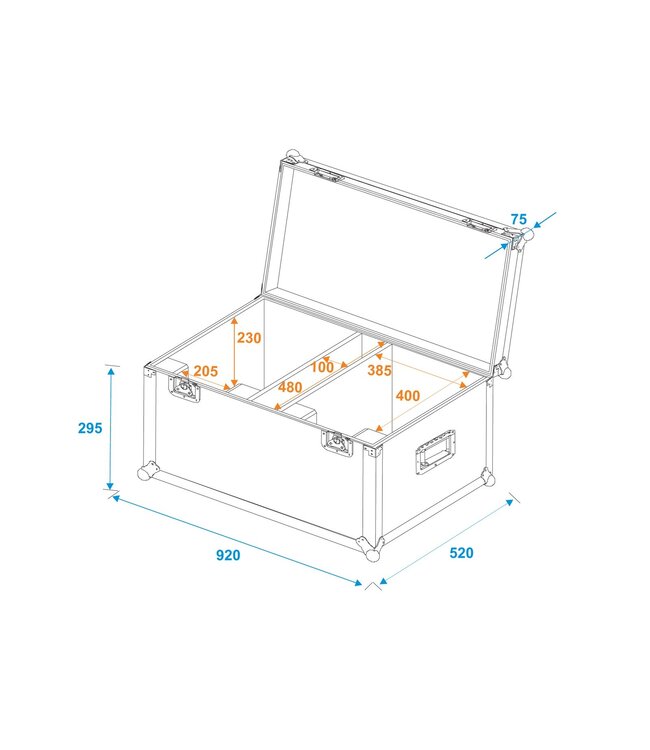 ROADINGER Flightcase 2x LED THA-150F Theaterspot