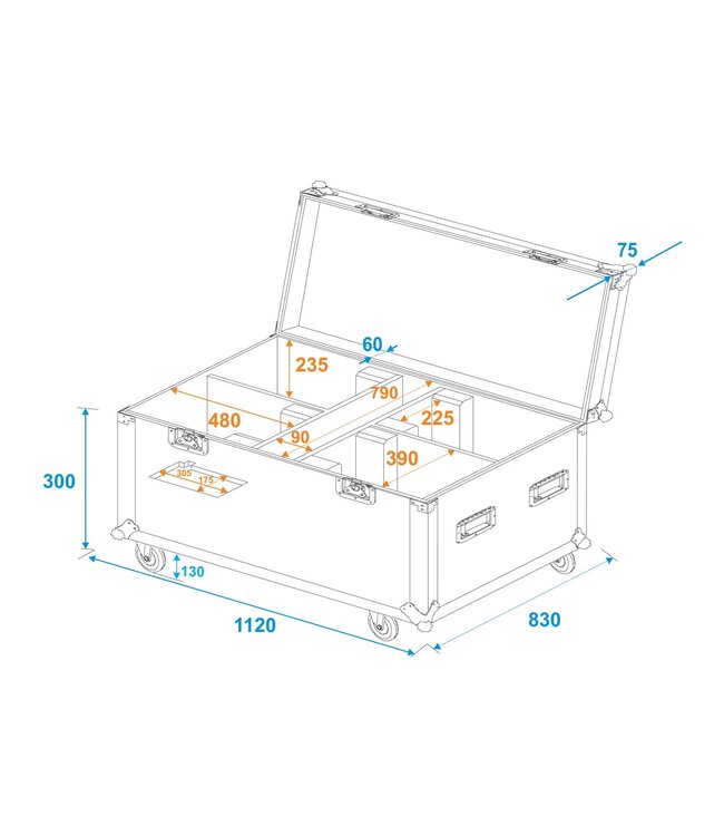 ROADINGER Flightcase 4x LED THA-150F TheaterSpot