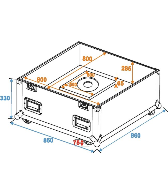 ROADINGER Flightcase spiegelbol 75 cm
