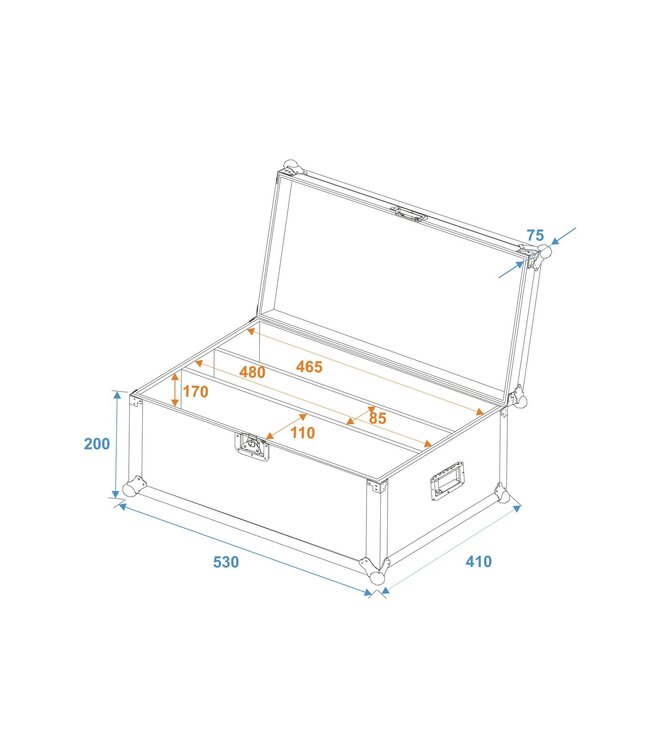 ROADINGER Flightcase 2x LED CBB-4