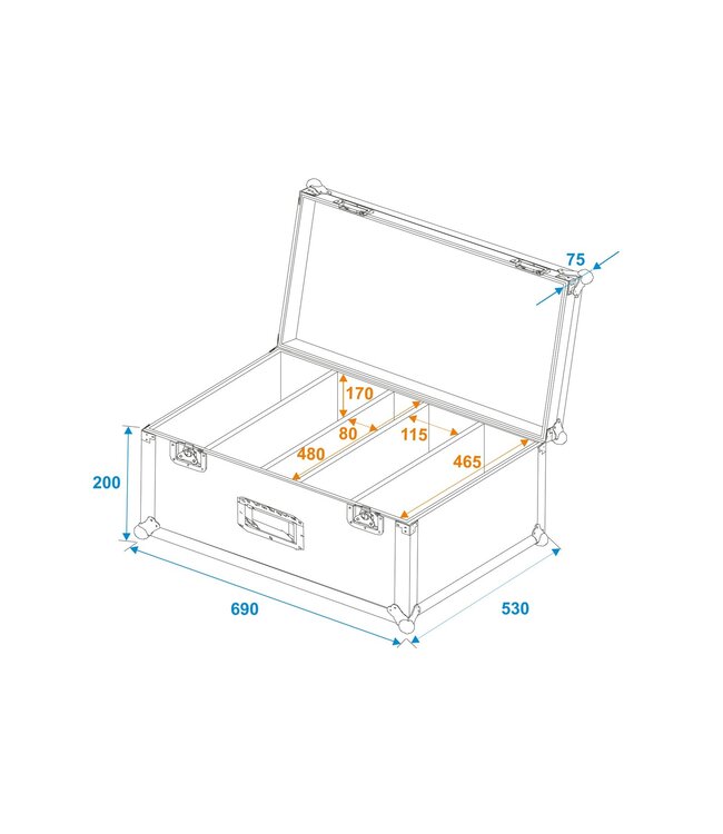 ROADINGER Flightcase 4x LED CBB-4