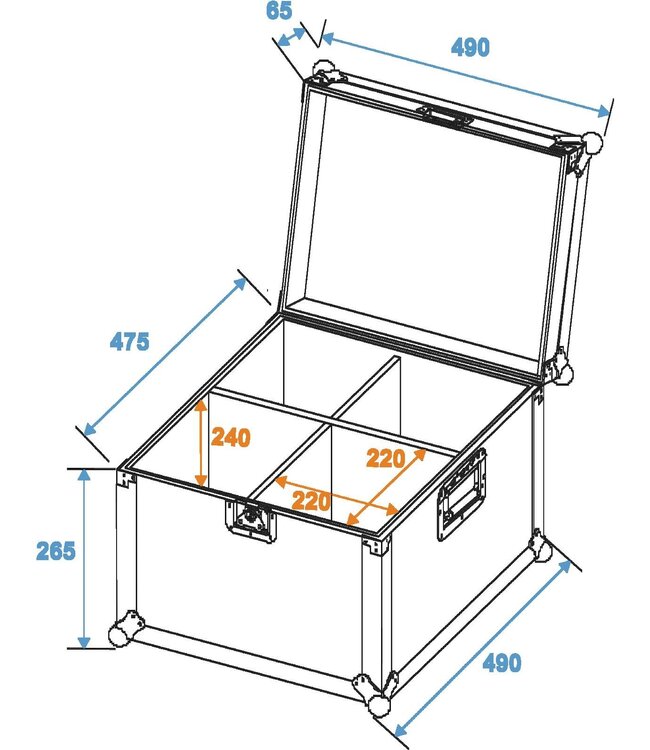 ROADINGER Flightcase EPS-56 4x PAR-56 Spot short