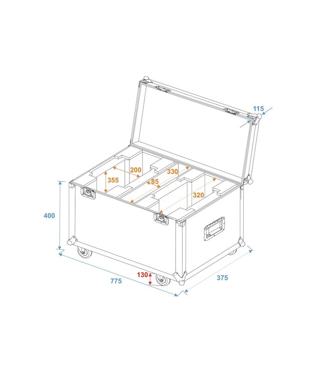 ROADINGER Flightcase 2x DMH-75.i/DMH-80/TMH XB-130