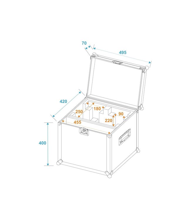 ROADINGER Flightcase 2x EYE-7 RGBW Zoom