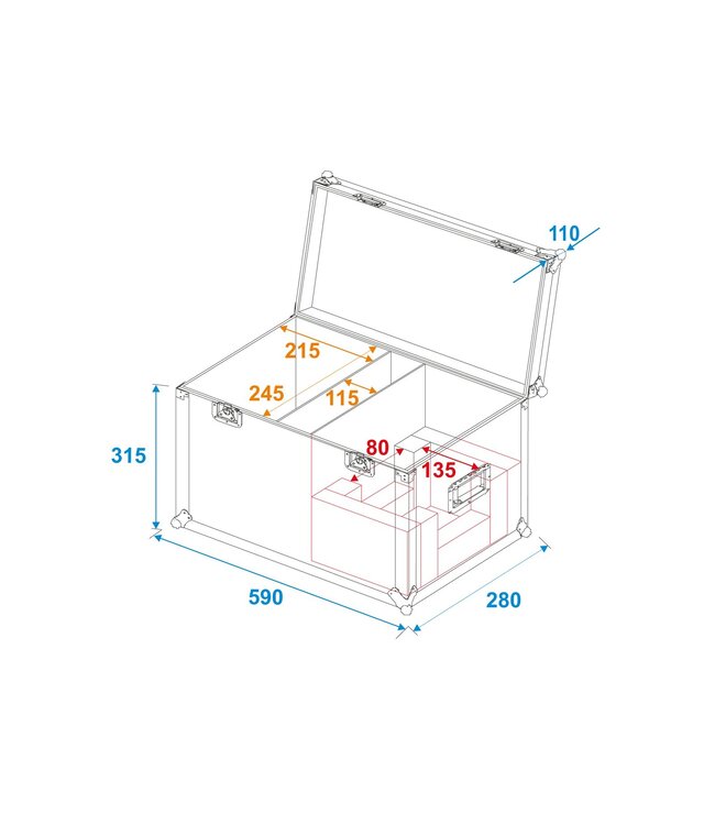 ROADINGER Flightcase 2x LED TSL-150