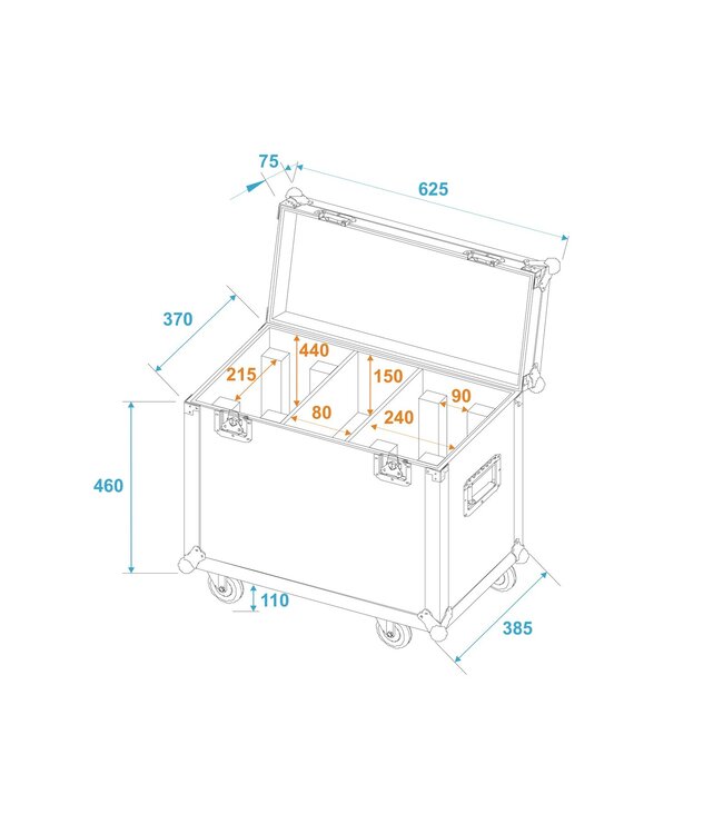 ROADINGER Flightcase 2x TMH-X12