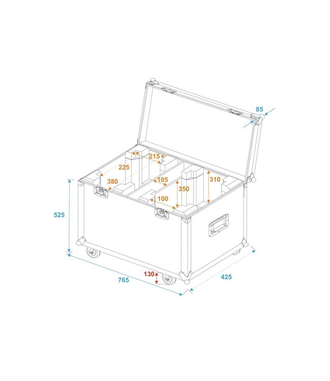 ROADINGER Flightcase 2x TMH-X5