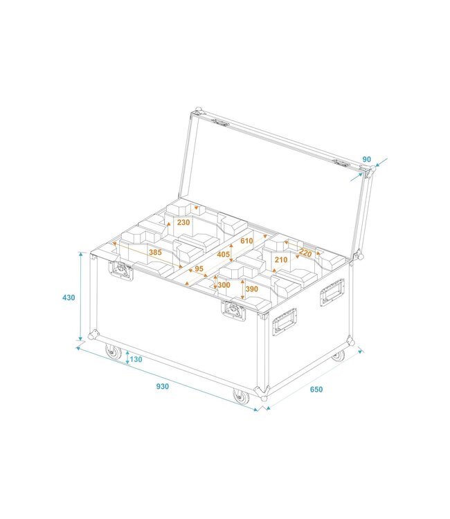 ROADINGER Flightcase 4x TMH-X5
