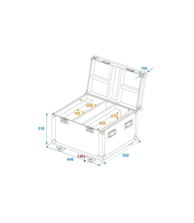 ROADINGER Flightcase 2x LED TMH-X Bar 5