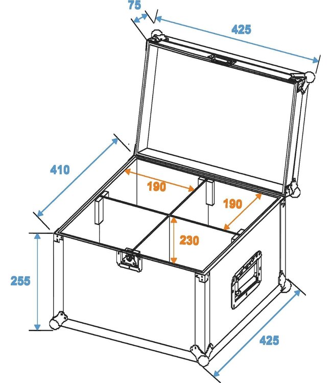 Flightcase 4x TMH-6/7/8/9