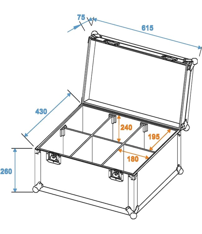Flightcase 6x TMH-6/7/8/9