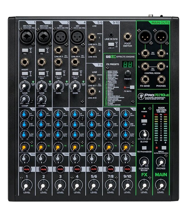 Mackie ProFX10v3 FX-mixer met USB-interface