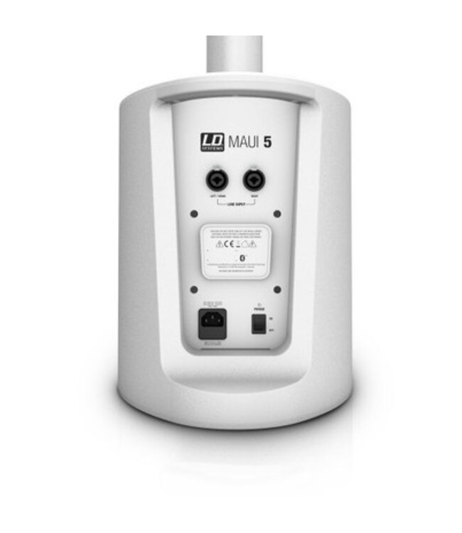 LD systems MAUI 5 wit Draagbaar Column PA Systeem met Bluetooth en ingebouwde Mixer