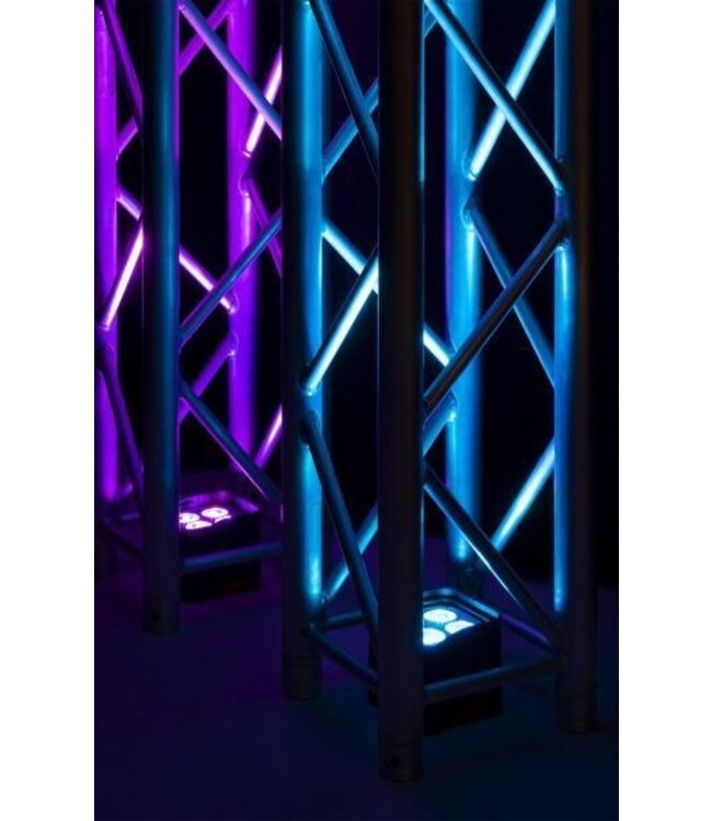 Beamz BBP94W accu Uplight set van 6 met tas