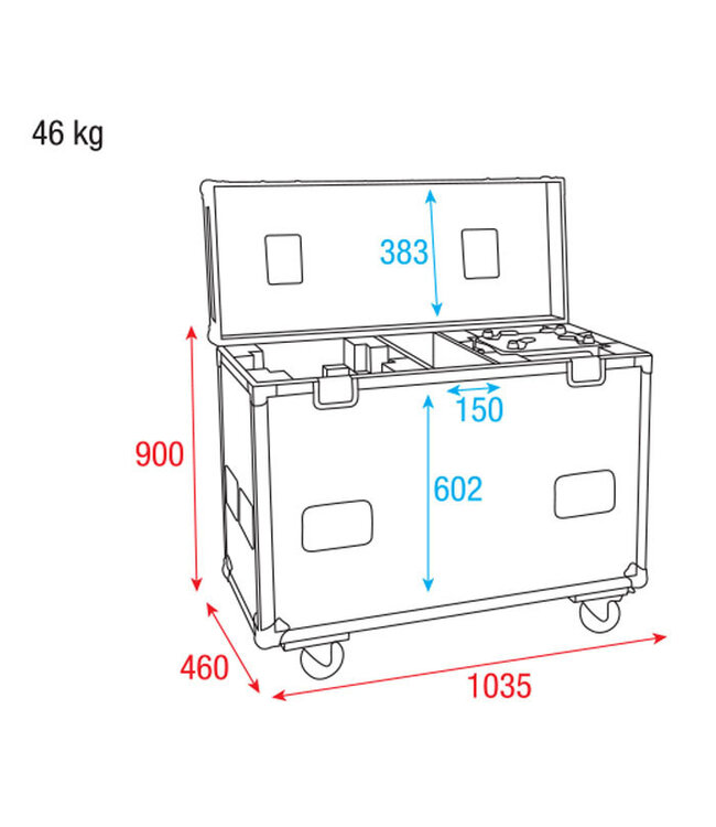 Showtec Case for 2 x Phantom 280 Hybrid/12R Hybrid