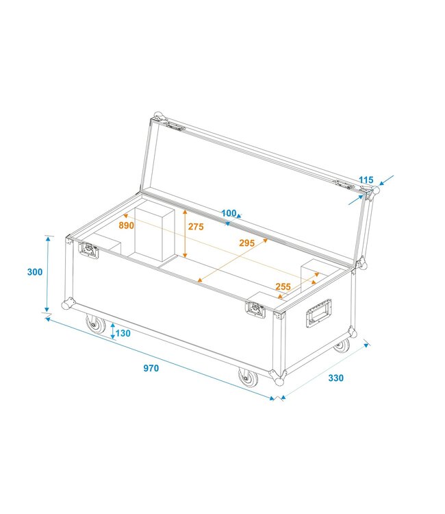 ROADINGER Flightcase 1x LED SL-350 MZF DMX Search Light