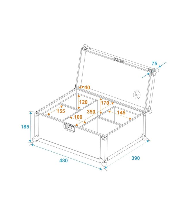 ROADINGER Flightcase 4x Accu UP 4 QCL Spot QuickDMX