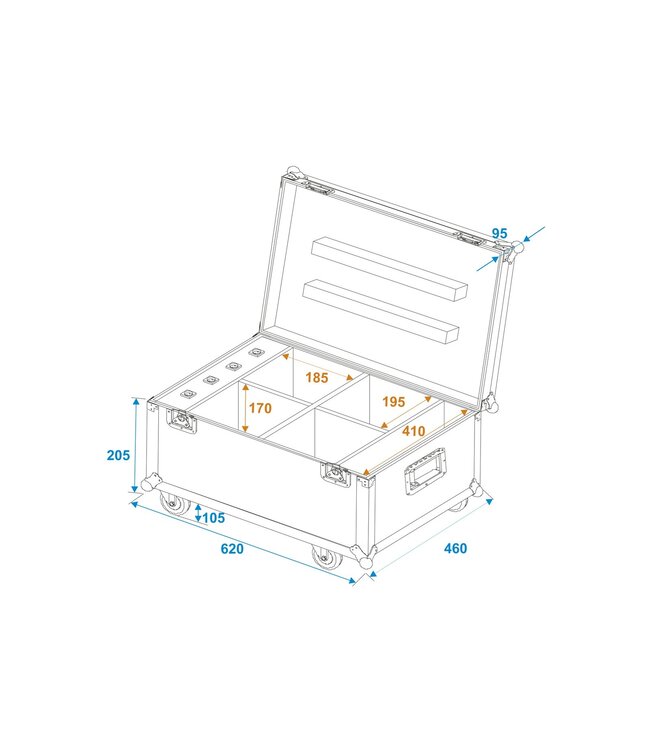 ROADINGER Flightcase 4x AKKU UP-4 QuickDMX