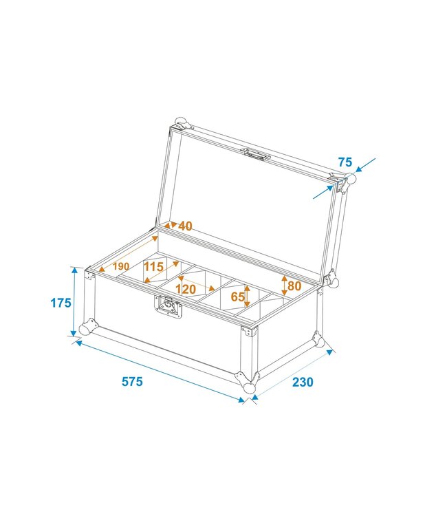 ROADINGER Flightcase 4x AKKU TL-3 TCL Trusslight